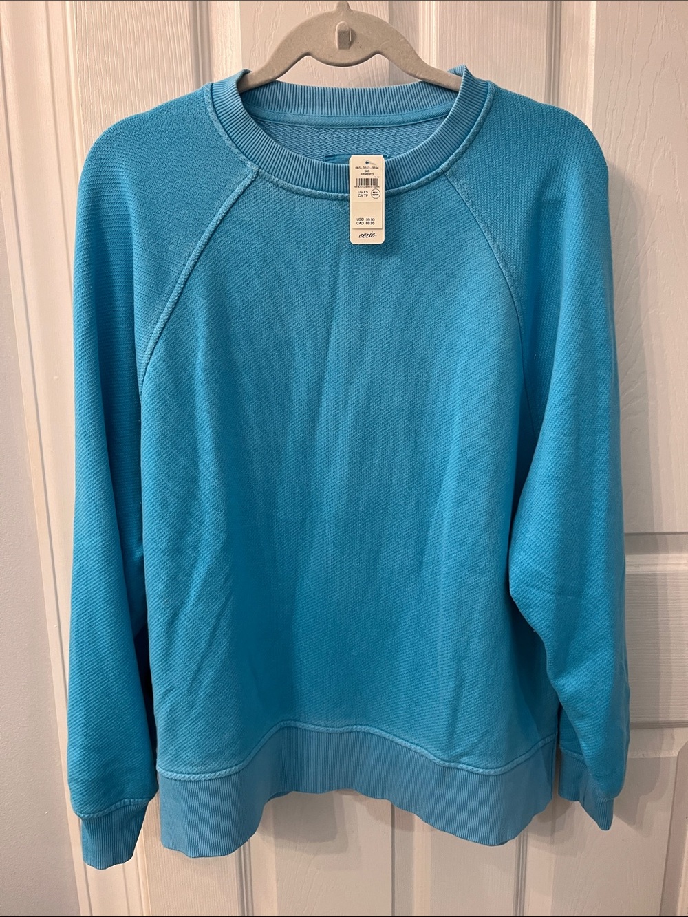 aerie Bright Aqua Blue Crewneck Sweatshirt